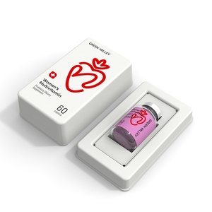 Scatola Biodegradabile per Integratori Vitaminici con Stampa Cuore Fragola Rossa, Confezione in Polpa Modellata a Cavità Singola - Product Image 5