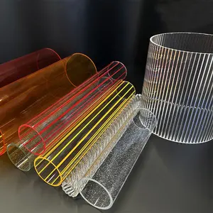 अनुकूलन प्लास्टिक एक्सट्रूज़न प्रोफाइल हाउसिंग एलईडी गोल ट्यूब लाइटिंग के लिए स्पष्ट पारदर्शी ऐक्रेलिक पाइप