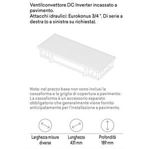 Ventilo-convecteur intelligent Innova Thermoconvector Inverter Filoterra SLF 400 1,51 kW - Product Image 2