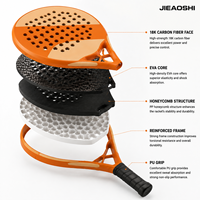 Muestra de 5 Días: Raqueta de Pádel Híbrida de Carbono JAS 18K, Fabricación OEM, Profesional para Competición, Textura 3D, Control de Equilibrio, Portátil