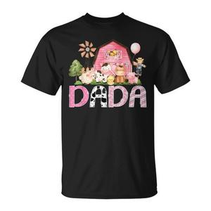 เสื้อยืดครอบครัวลายวัววันเกิด Dada Pink Farm ดีไซน์เข้าชุดกันสำหรับโอกาสพิเศษ สินค้าส่งเสริมการขาย - Product Image 1