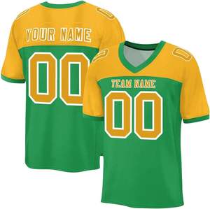 Camisetas de fútbol americano Teamwear OEM manga personalizada rayas de secado rápido tela de malla de poliéster nombre Logo números sublimación - Product Image 1