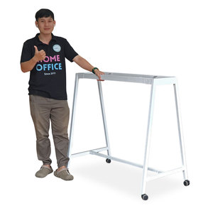Pieds de table minimalistes en acier FOS 120x60cm, revêtement poudré CFOS0091 - Product Image 1