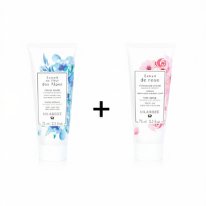Lilaroze Paris Skin Care Set Alpine Flower Extract <b>Hand</b> Cream for Nourishment Protection Rose Extract Face <b>Scrub</b> for Exfoliation - Product Image 2