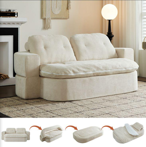 Ready to Ship Modern Fabric 2 Seater Sofa <b>Bed</b> with Vacuum Compression Living Room & Bedroom Use Free Shipping From USA Warehouse - Product Image 5