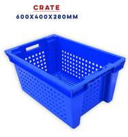 Plastic Dozen Beste Kwaliteit Iso-9001:2015 Fr En Food-Kwaliteit Stapelbare Netto-Omzet Opbergdozen Voor Fruitgroente