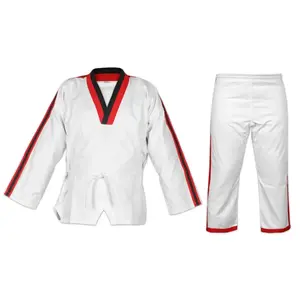 بيع بالجملة بدلة أطفال وبالغين من مادة taekwondo ملابس قطنية للجودو بدلات تدريب فنون الدفاع عن النفس للكاراتيه ، التايكوندو