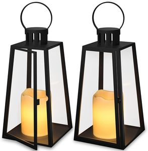 Linterna de hierro colgante para decoración de balcón con luz de vela y hermoso marco de metal rústico para decoración nocturna - Product Image 6