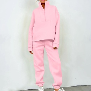 Survêtement surdimensionné décontracté pour femmes 2 pièces survêtement à épaules tombantes avec manches longues tenues de jogging - Product Image 2