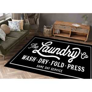 Tapis de buanderie : Tapis d'appoint moderne antidérapant, tapis imprimé, tapis doux non tissé - Product Image 5
