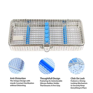 Caja de Almacenamiento para Instrumentos Quirúrgicos Dentales de Acero Inoxidable 2025, con Almohadilla de Silicona de 7.25''x3.5'', para Esterilización Manual - Product Image 2