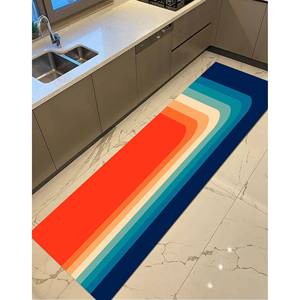 Tapis imprimé à motifs minimalistes : Tapis de couloir moderne de style mid-century pour la décoration de couloir, tapis fin non tissé - Product Image 4