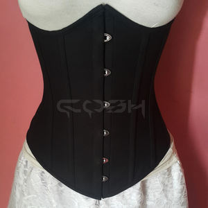 Wholesale Underbust Steelboned Black Cotton Corset | Buy Now Groothandel onderbustecorset - Product Image 3