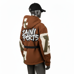 Chaqueta Softshell para Mujer, Poliéster Premium con Paneles de Parche, Sudadera con Capucha Cálida para Exteriores, Logotipo Bordado Personalizado - Product Image 5