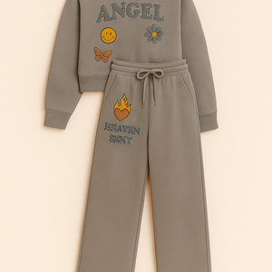 ชุดเซ็ตเสื้อสเวตเชิ้ตแขนสั้นและกางเกงขายาวผ้าฟลีซหนานุ่ม ระบายอากาศได้ดี สไตล์ลำลอง สตรีทแวร์ สำหรับผู้หญิง - Product Image 1