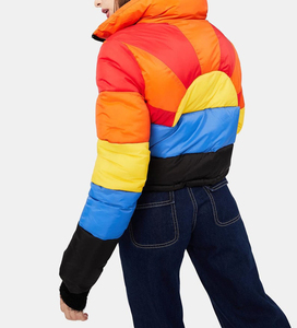 Blousons d'hiver pour femmes sur mesure, en duvet uni, avec logo, épais, chauds, courts, matelassés, doublure en nylon - Product Image 6