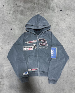 Diseño informal personalizado de alta calidad grueso desgastado bordado sudaderas con capucha 100% poliéster algodón apliques bordado parche sudaderas con capucha - Product Image 4