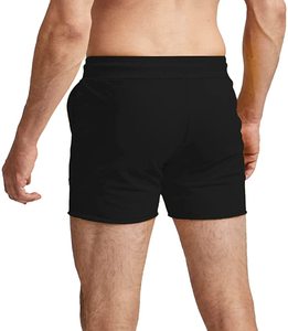 Pantalones cortos de gimnasio para hombre de nuevo estilo 2024, venta al por mayor, algodón transpirable, logotipo personalizado, patrón sólido, informal, no tejido, ropa de entrenamiento perfecta - Product Image 2