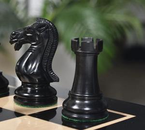Pièces d'échecs professionnelles Elgin Marble Knight Staunton, en ébène et en bois de laurier, lestées, roi de 4,0 cm, au meilleur prix - Product Image 1