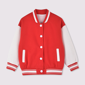 Veste de baseball personnalisée Oem unisexe pour enfants, uniforme universitaire, sweat-shirt décontracté, couleur unie, veste de baseball pour filles - Product Image 4