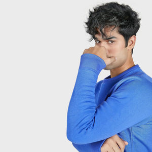 Sweat-shirt décontracté pour homme 100% coton, col rond, uni, thermique, respirant, imperméable, écologique, de haute qualité - Product Image 5