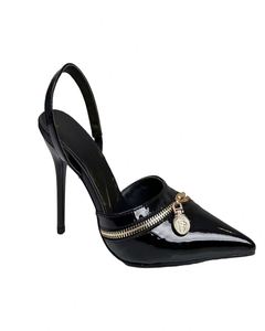 Zapatos de Tacón Alto de Calidad para Mujer, con Lazo, Punta Puntiaguda, Zapatos de Tacón de Aguja para Mujer, Estilo Versace - Product Image 1