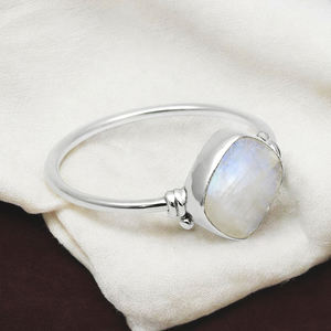 Delicado conjunto de bisel de plata de ley 925, anillo bohemio de piedra lunar arcoíris, regalo para mujer, joyería hecha a mano, precio al por mayor, proveedores - Product Image 1