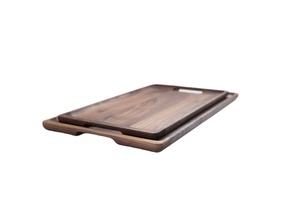 Plateau de service fait à la main personnalisé en bois naturel au meilleur prix pin hêtre acacia nourriture thé plateaux de service avec poignées - Product Image 4