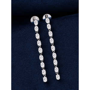 ต่างหูห้อยทอง14K/18K สุดคลาสสิคพร้อมเพชรต่างหูชุบทองคำขาวสำหรับผู้หญิงสำหรับงานแต่งงานและงานปาร์ตี้ - Product Image 5