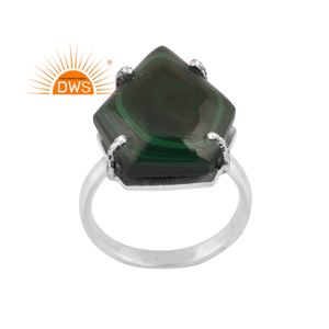 Best Quality Fine Sterling Silver Natural Malachite Gemstone <b>Statement</b> <b>Ring</b> Custom Jewelry Manufacturer - Product Image 1