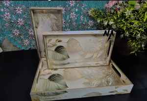 Plateau de service carré élégant et écologique en MDF recouvert de résine, lavable au lave-vaisselle, style classique pour le petit-déjeuner et le service de café - Product Image 4