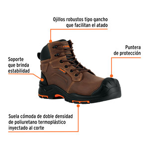 Paio di stivali di sicurezza marroni, #30 dielettrici anti-fatica, Truper - Product Image 3