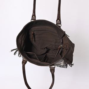 Bolsa de lona Western Canvas Weekender con asa de cuero genuino, bolsa de viaje - Product Image 4