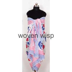 Sarong en coton personnalisé pour femmes et hommes-Motifs floraux et à carreaux faits à la main quatre saisons utilisent des tailles personnalisées-Vente en gros - Product Image 1