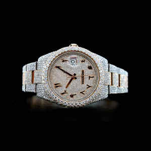 High Quality Unisex Moissanite Studded Iced out <b>Watch</b> <b>Black</b> Diamond Luxury <b>Watch</b> at Wholesale Price New Age - Product Image 1