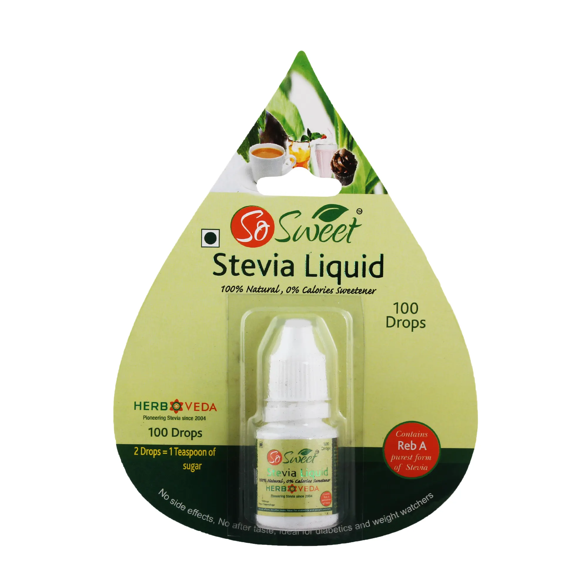 Stevia 100 giọt chất làm ngọt lỏng | Có sẵn trong kích thước gói khác nhau | 0 calo Stevia | Có sẵn để mua số lượng lớn