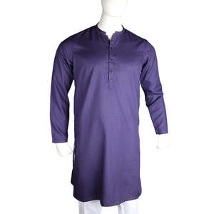 Kurta basique pour homme, coupe ajustée - Violet - Product Image 3