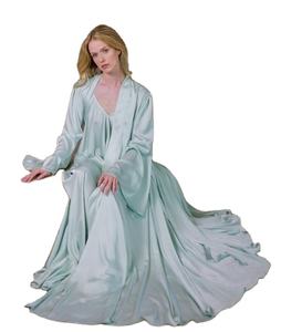 Robe indienne longue en satin fait à la main pour séance photo de mariage pour femmes - Product Image 1