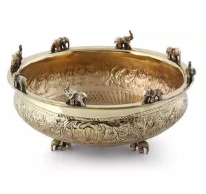 Brass Antique Finished Hot Selling Metal Flower Urli Bowl for <b>Wedding</b> and Events Decor Flower Home Decoration Romantic. - Product Image 4