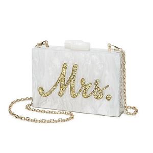 Nouvelle pochette en résine de Style américain créatif avec votre nom personnalisé embrayages en résine sacs à main pour les sacs de transport de mariage de fête des femmes - Product Image 3