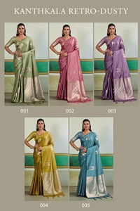 Satén diseñador Sari indio tela Sari hecho a mano venta al por mayor colección étnica tradicional Vintage para fiesta - Product Image 5