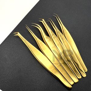 Pince à épiler japonaise en acier inoxydable pour extension de cils Trending Gold Plasma Set avec pointe pointue - Product Image 4