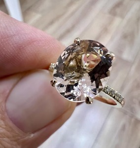 Vintage 14K Gold Engagement <b>Ring</b> Natural Pink Morganite Oval Cut Gemstone Prong <b>Set</b> Third Party Certified Brides Wedding Day - Product Image 1