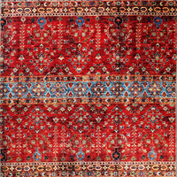 Adiva Türkischer Jacquard-Gewebter Maschinengefertigter Teppich Rutschfester Gummirücken Geometrisches Muster Niedrigflorig für Wohnzimmer