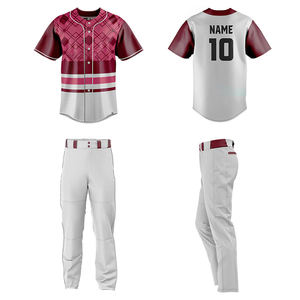 Tenues de baseball personnalisées de haute qualité, respirantes, 100% polyester, vêtements de sport, séchage rapide, propriétés antibactériennes, logo personnalisé - Product Image 3