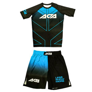 Conjunto de Entrenamiento de Rashguard y Pantalones Cortos de MMA para Hombre, Personalizado 2025, Tejido Duradero de Spandex/Poliéster de 200gsm/150gsm, Impresión Digital-ATTIRE - Product Image 5