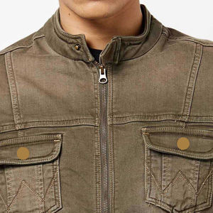 Men's Vintage Heavyweight Denim Jacket Formal Streetwear Embroidery 100% Cotton Winter Button OEM Service Available - Product Image 4
