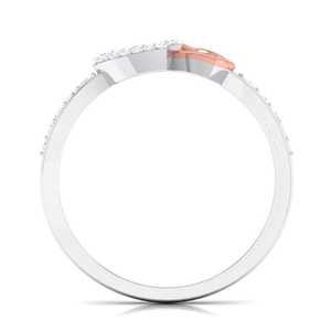 Meilleure conception Bague en diamant Moissanite Cœur infini pour la Saint-Valentin en or rose et or blanc 14 carats style tendance - Product Image 3