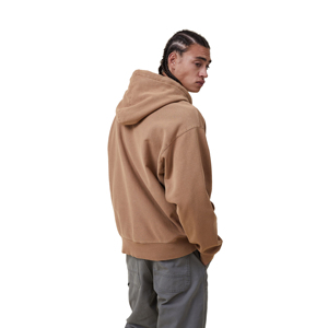 Sweat à capuche zippé pour homme, personnalisé par le fabricant, épais, vintage, délavé à l'acide, effet vieilli, coupe oversize et carrée, couleur pierre, hiver, 100% coton - Product Image 3