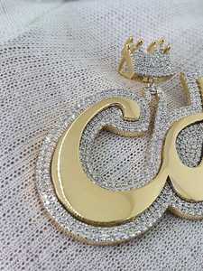 Colgante de letras personalizadas inicial Moissanite 925 plata esterlina 18K cadena de oro blanco VVS Iced out Hip hop joyería - Product Image 5